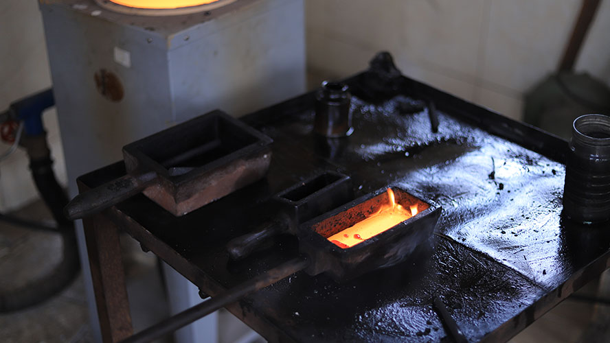 Gold being melted in a refactor